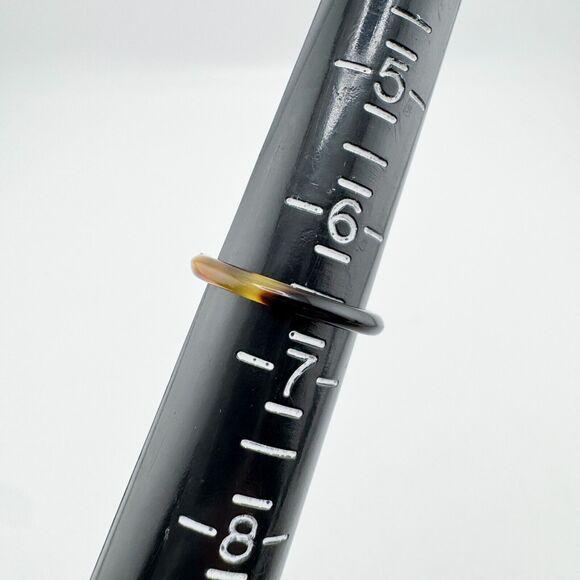 Vintage Brown Tan Band Ring Minimalist Dainty Neutral Preppy Earthy Retro MCM - Picture 7 of 7